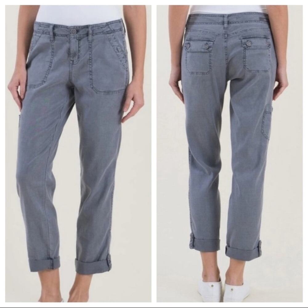 Level 99 Casual Rolled Cuff Women's Cargo Pants in Slate Gray
